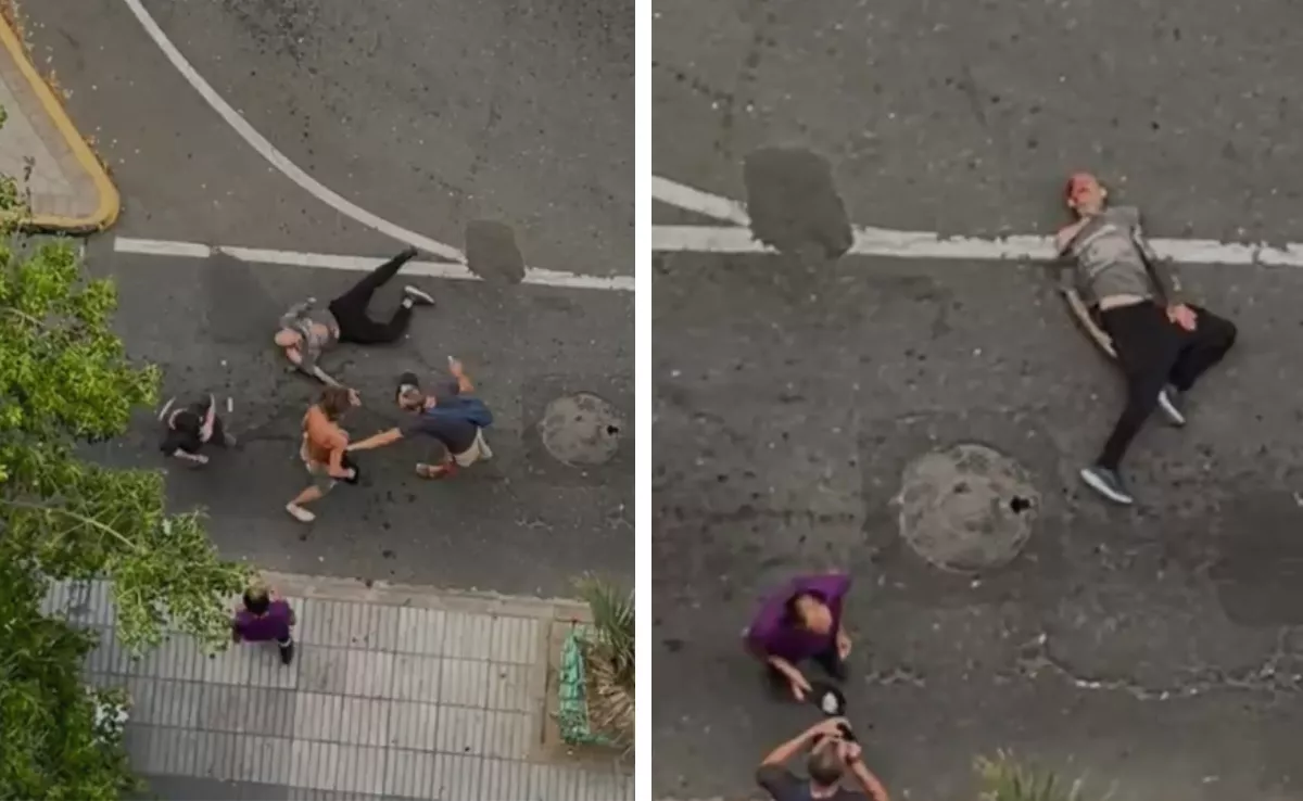 Dos secuencias de la agresión en las calles de La Isleta. / AH