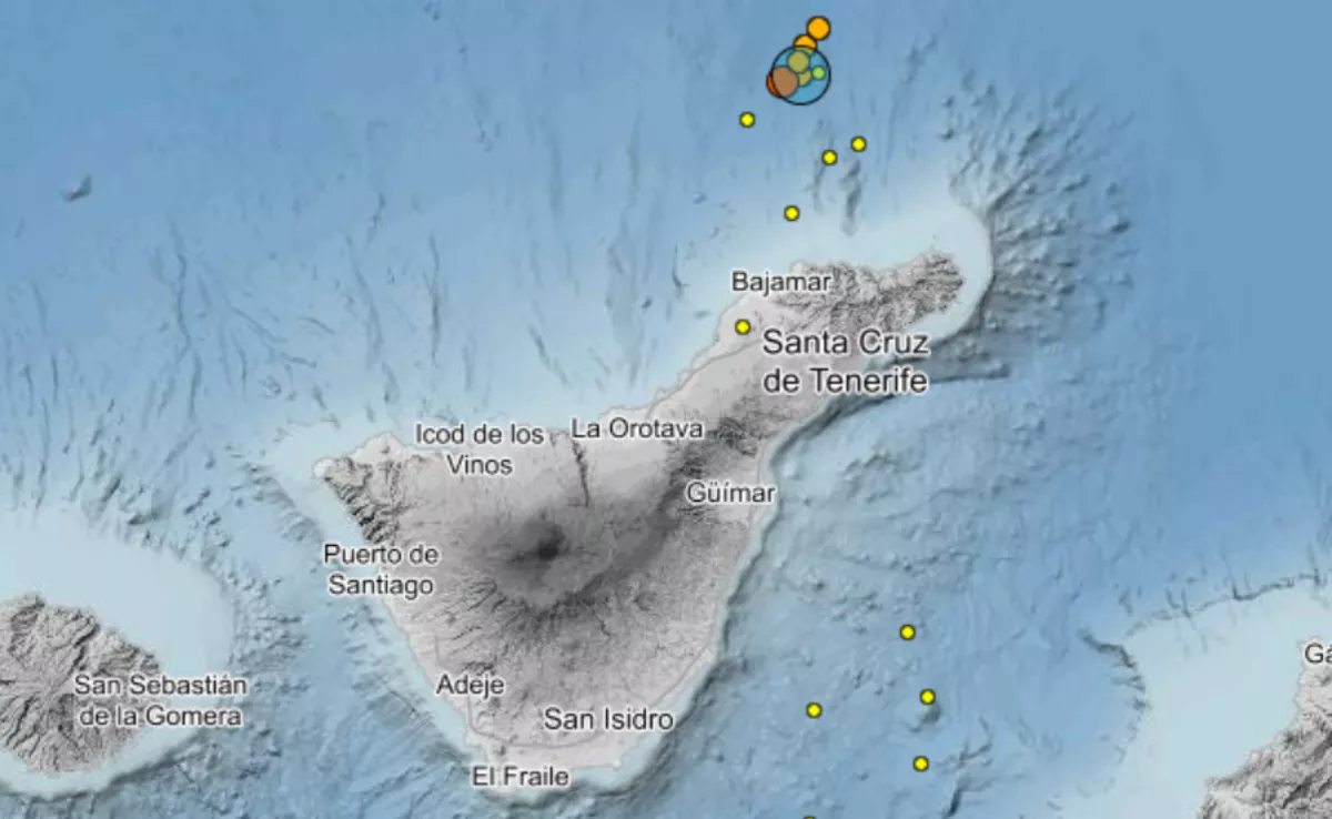 Imagen de una serie sísmica en Tenerife. / IGN 