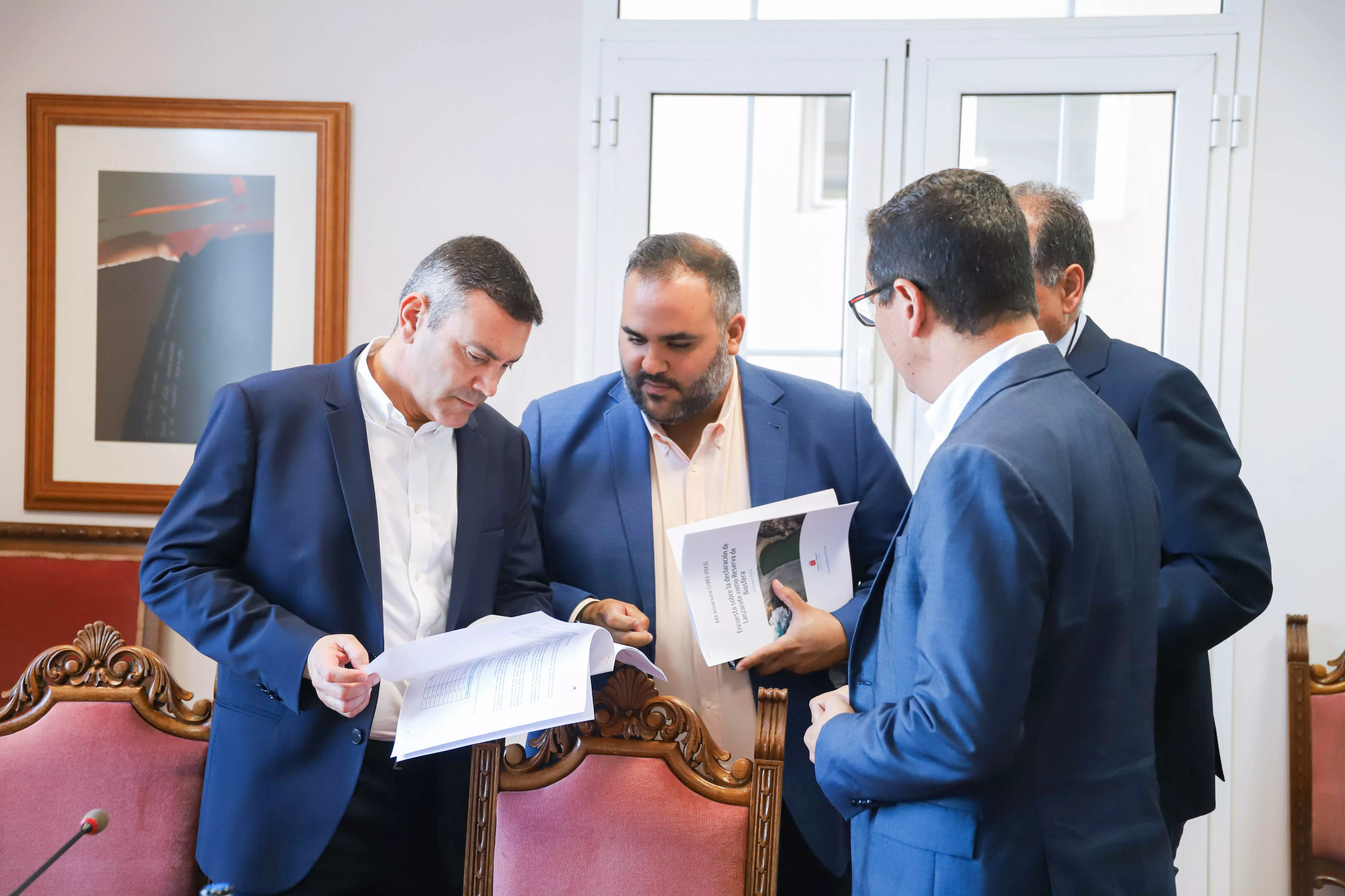 Visita del consejero de Obras Públicas al Cabildo de Lanzarote. CABILDO DE LANZAROTE