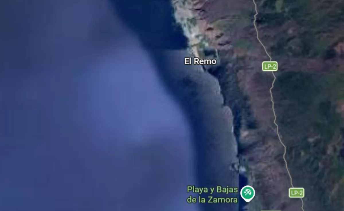 Vía entre El Remo y La Zamora en La Palma. / GOOGLE