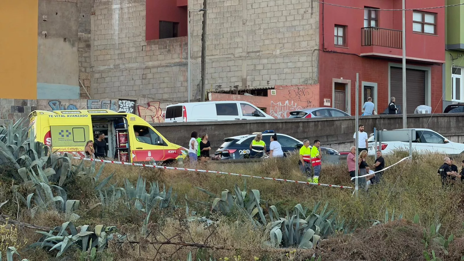 Servicios de emergencia en un barranco de La Verdellada donde se ha encontrado un cadáver. / PEDRO YANES-AH