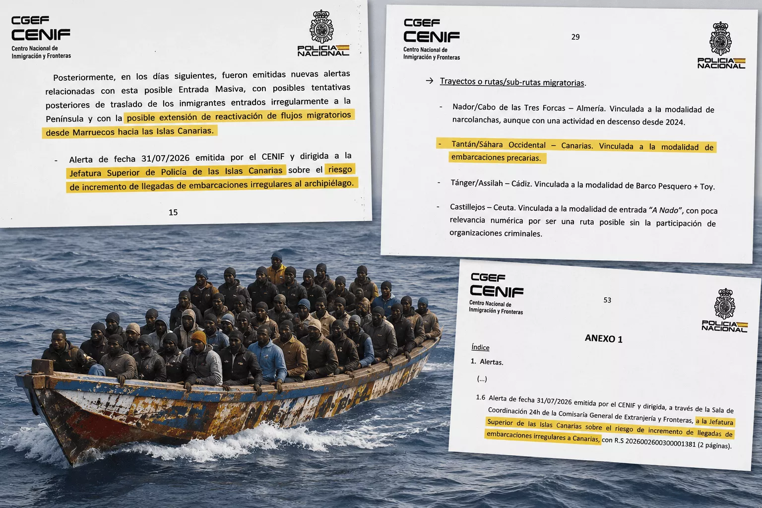 El polémico informe policial sobre Ceuta revela una alerta por el riesgo de reactivar la ruta hacia Canarias. / AH