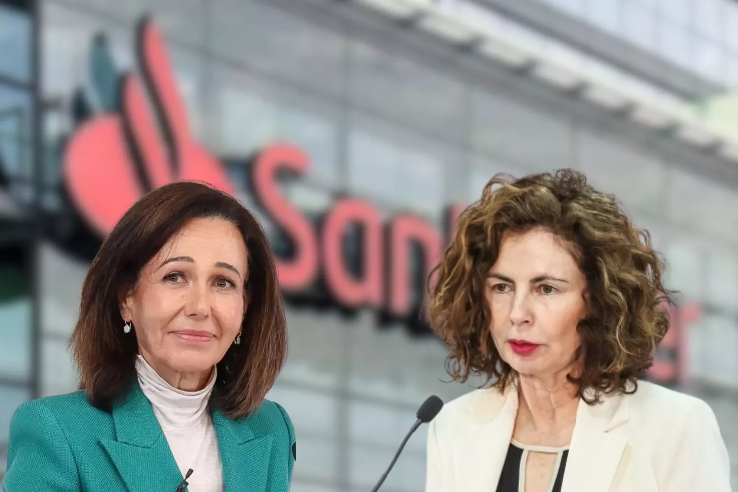Ana Botín, presidenta de Banco Santander, y Matilde Asian, consejera de Hacienda del Gobierno de Canarias./ MONTAJE AH