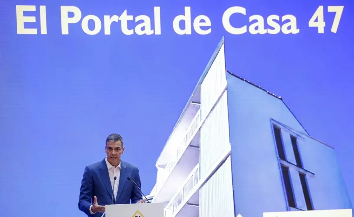 Pedro Sánchez presenta el portal público Casa 47 para buscar vivienda asequible./ EFE