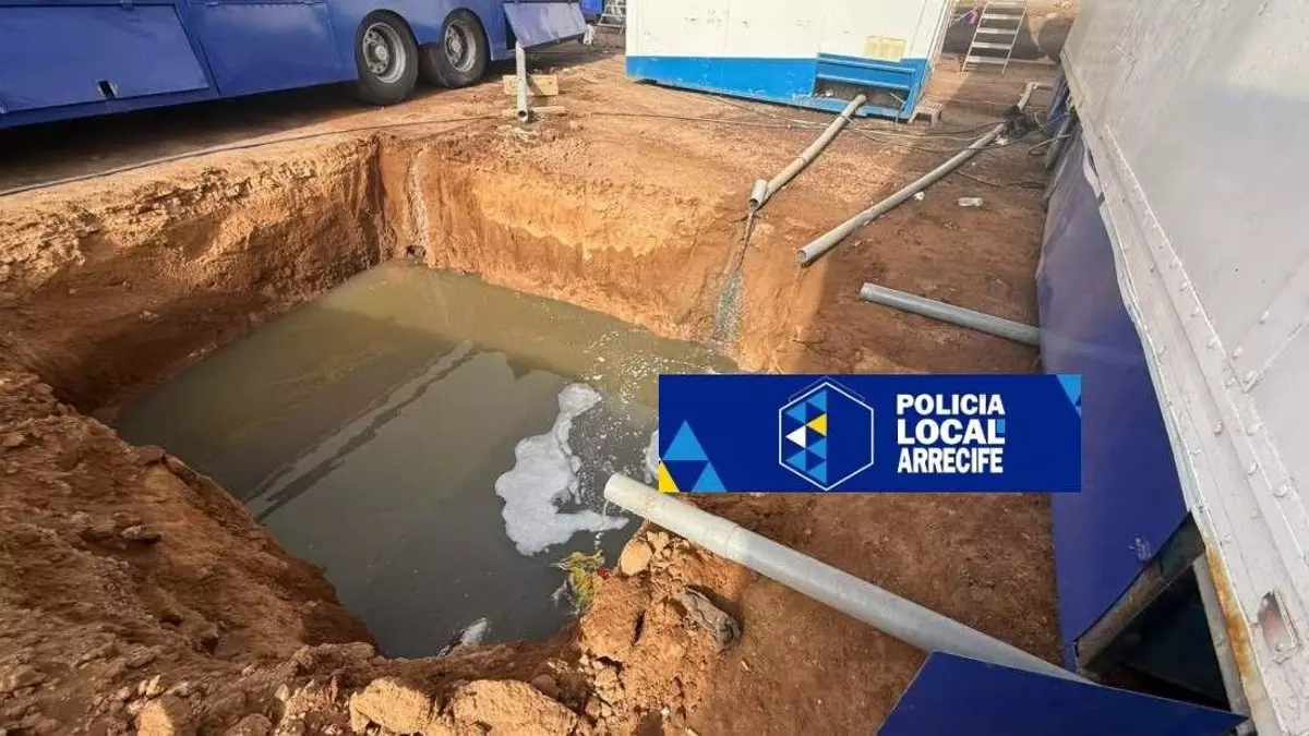 Denuncian a un circo en Arrecife por verter aguas fecales al subsuelo. POLICÍAL LOCAL ARRECIFE