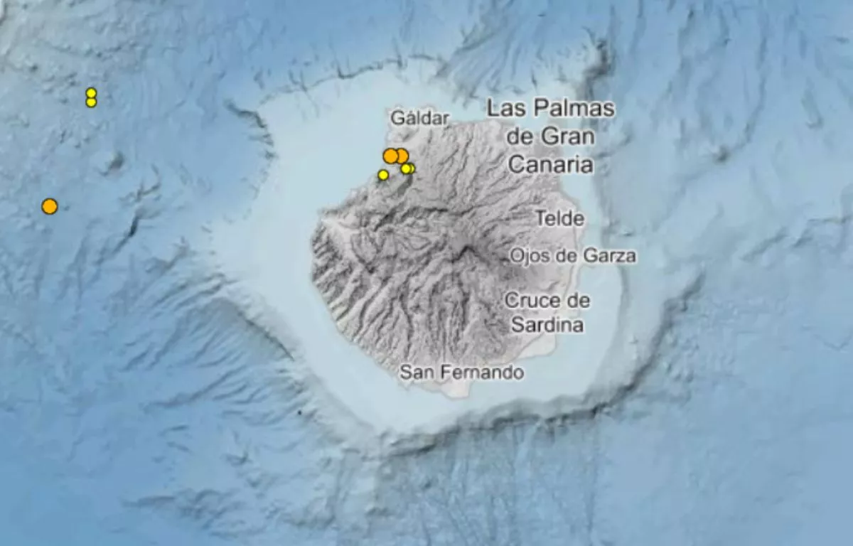 Un terremoto de magnitud 2,8 se deja sentir en Agaete a primera hora de este miércoles. INSTITUTO GEOGRÁFICO NACIONAL
