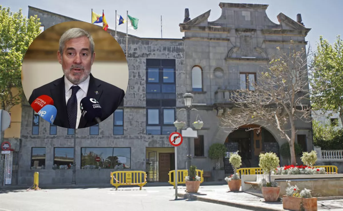 El Ayuntamiento de Santa Brígida junto a Fernando Clavijo, presidente del Gobierno de Canarias. / AH