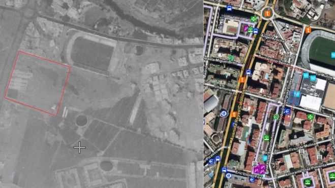 Imagen editada por Atlántico Hoy que delimita la zona donde se situaba la prisión de Fyffes./ GRAFCAN Imagen editada por Atlántico Hoy que delimita la zona donde se situaba la prisión de Fyffes./ GRAFCAN
