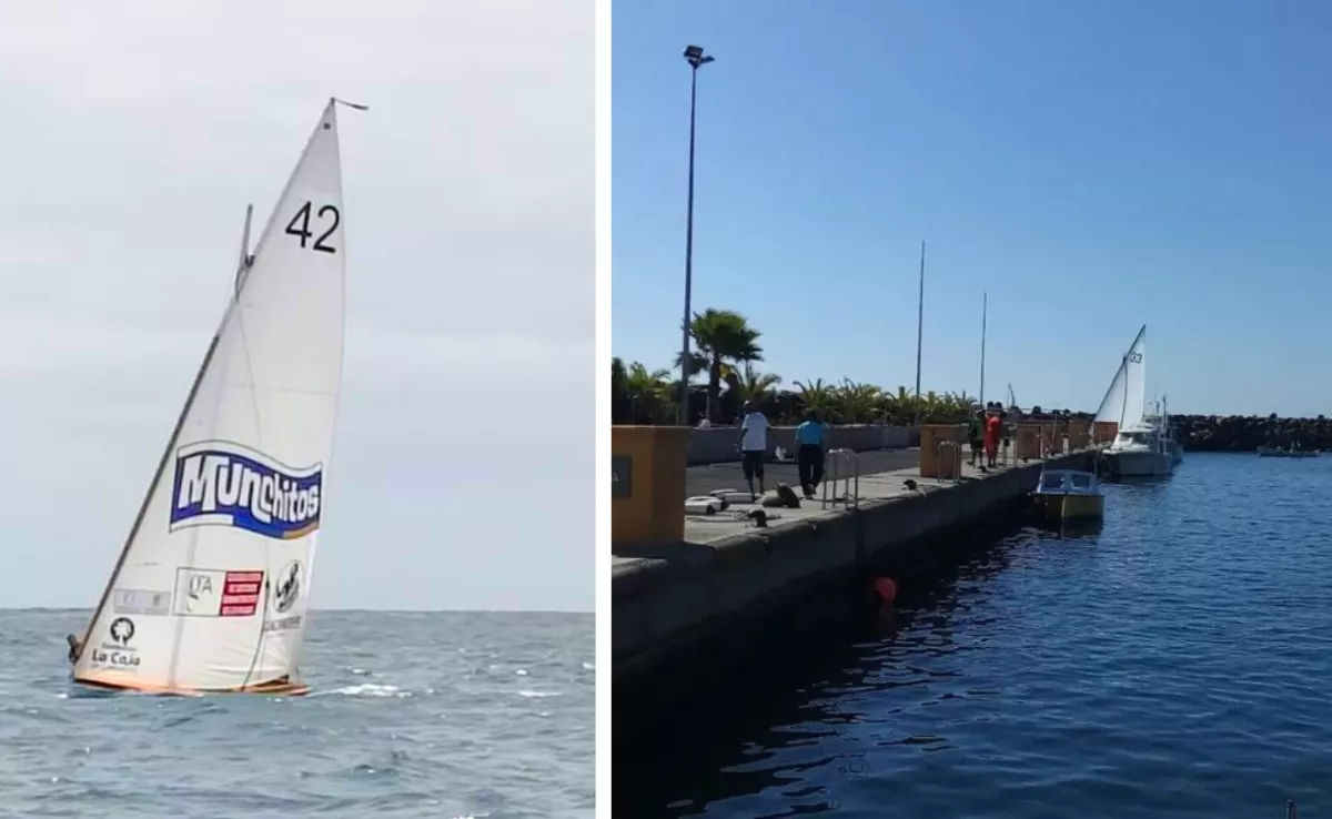 A la izquierda, el bote del Villa de Teror Munchitos; a la derecha, el muelle de vela latina / AH