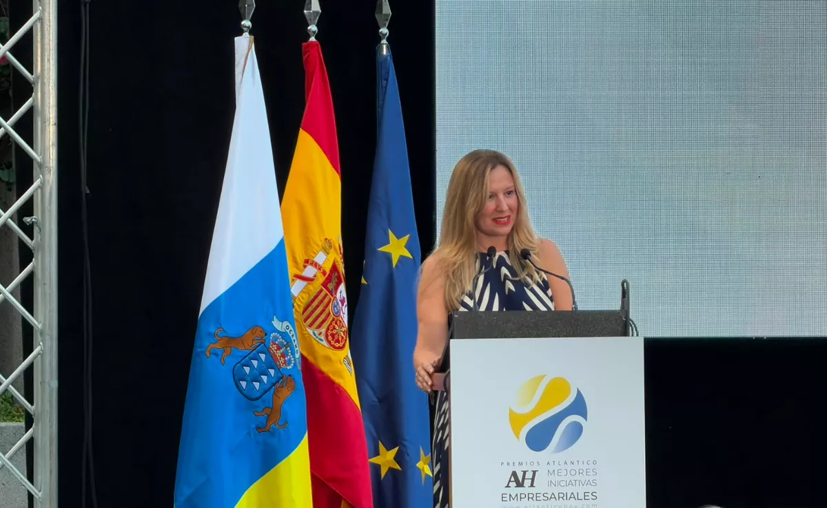 Rosa Dávila, presidenta del Cabildo de Tenerife, en los Premios a las Mejores Iniciativas Empresariales Atlántico Hoy./ PEDRO YANES - AH