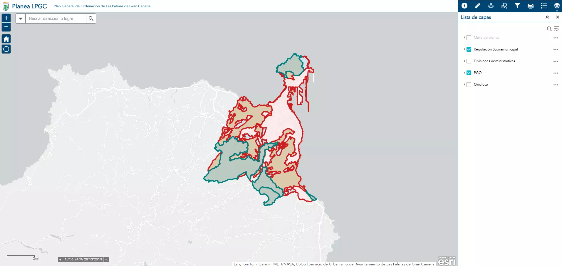 Captura de pantalla del visor del Plan General de Ordenación de Las Palmas de Gran Canaria. / AYUNTAMIENTO DE LAS PALMAS DE GRAN CANARIA