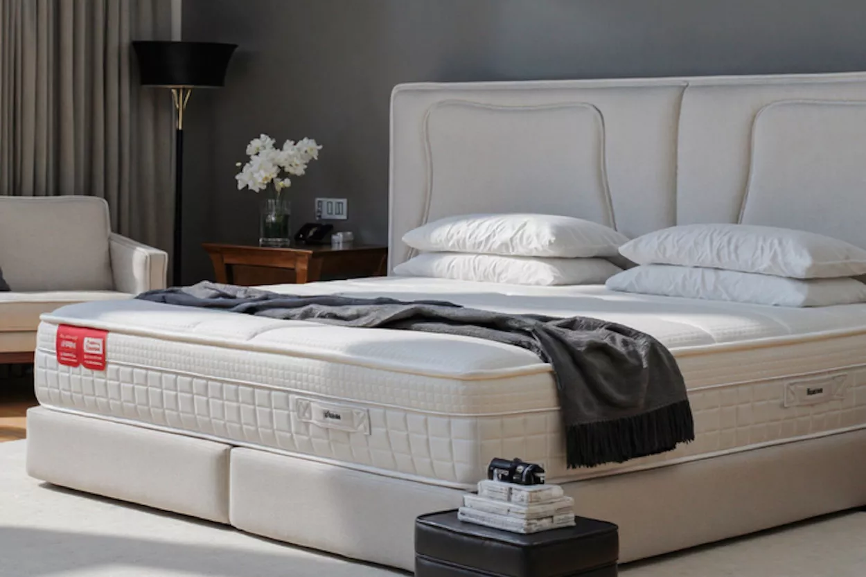 Colchón y almohadas viscoelásticas en una cama de matrimonio