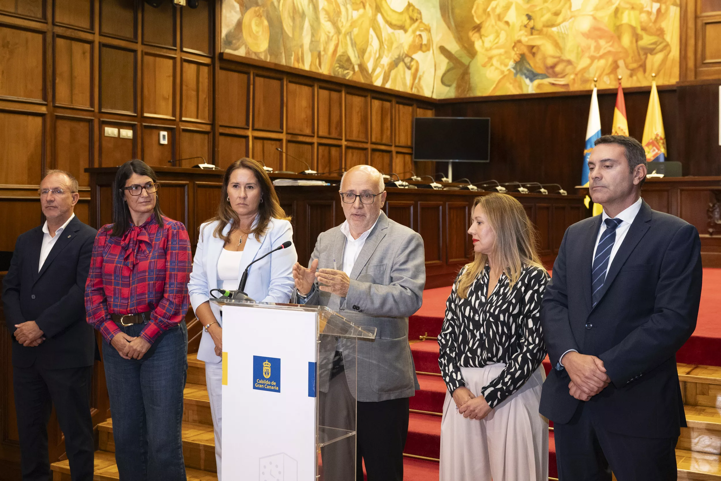 Comparecencia en al salón de plenos del Cabildo de Gran Canaria. AH