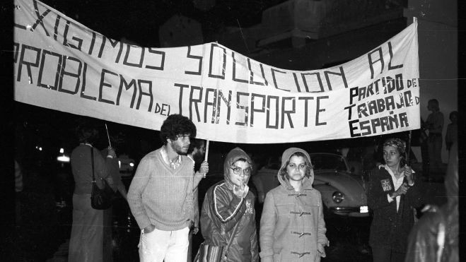 Imagen de la huelga de transportes en Canarias./ RRSS Imagen de la huelga de transportes en Canarias./ RRSS