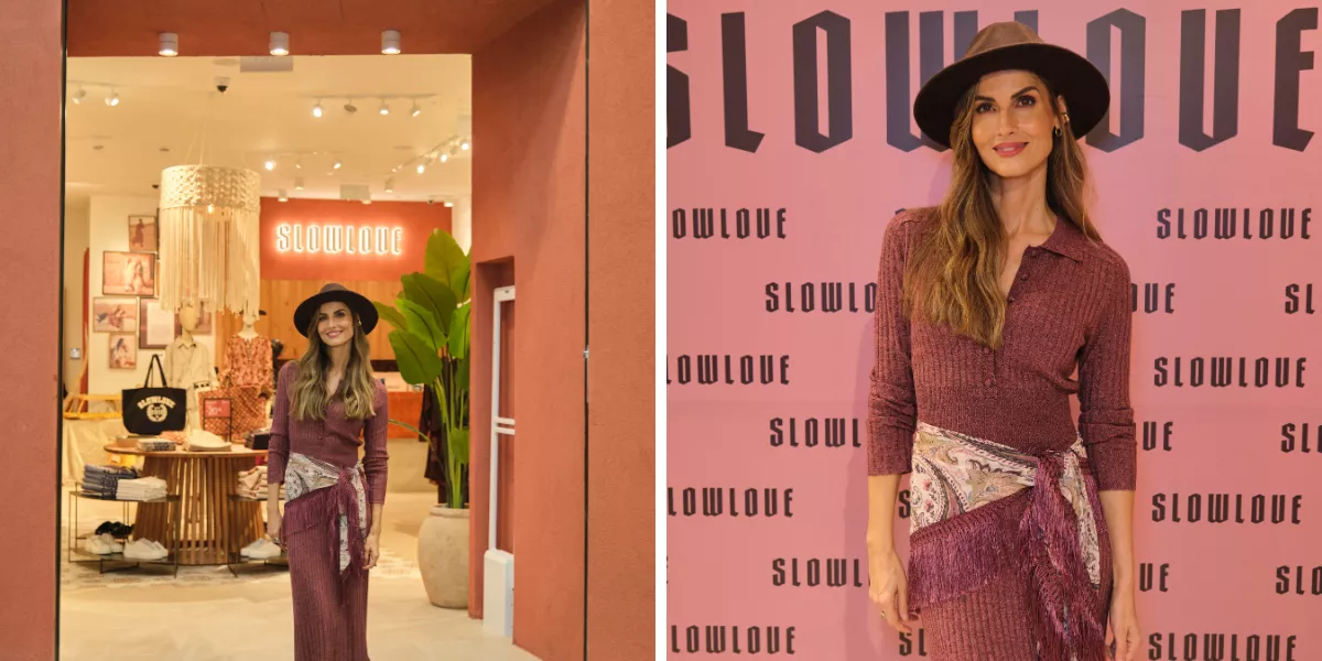 La modelo canaria Ariadne Artiles en la inauguración de la tienda SlowLove/ SLOWLOVE