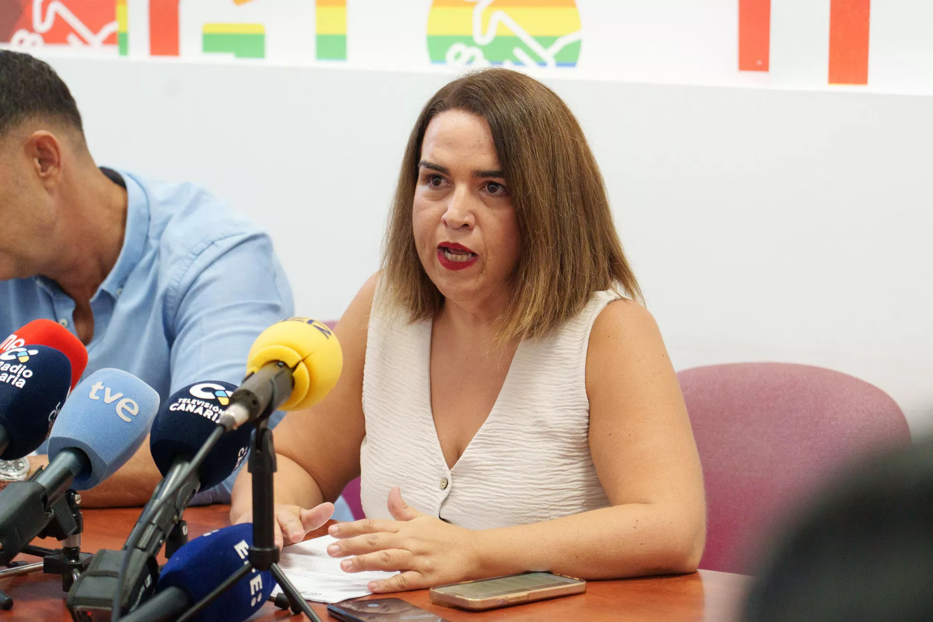  Dácil García Rosado, responsable del Sindicato Médico de UGT Canarias, durante la rueda de prensa ofrecida este jueves. EFE