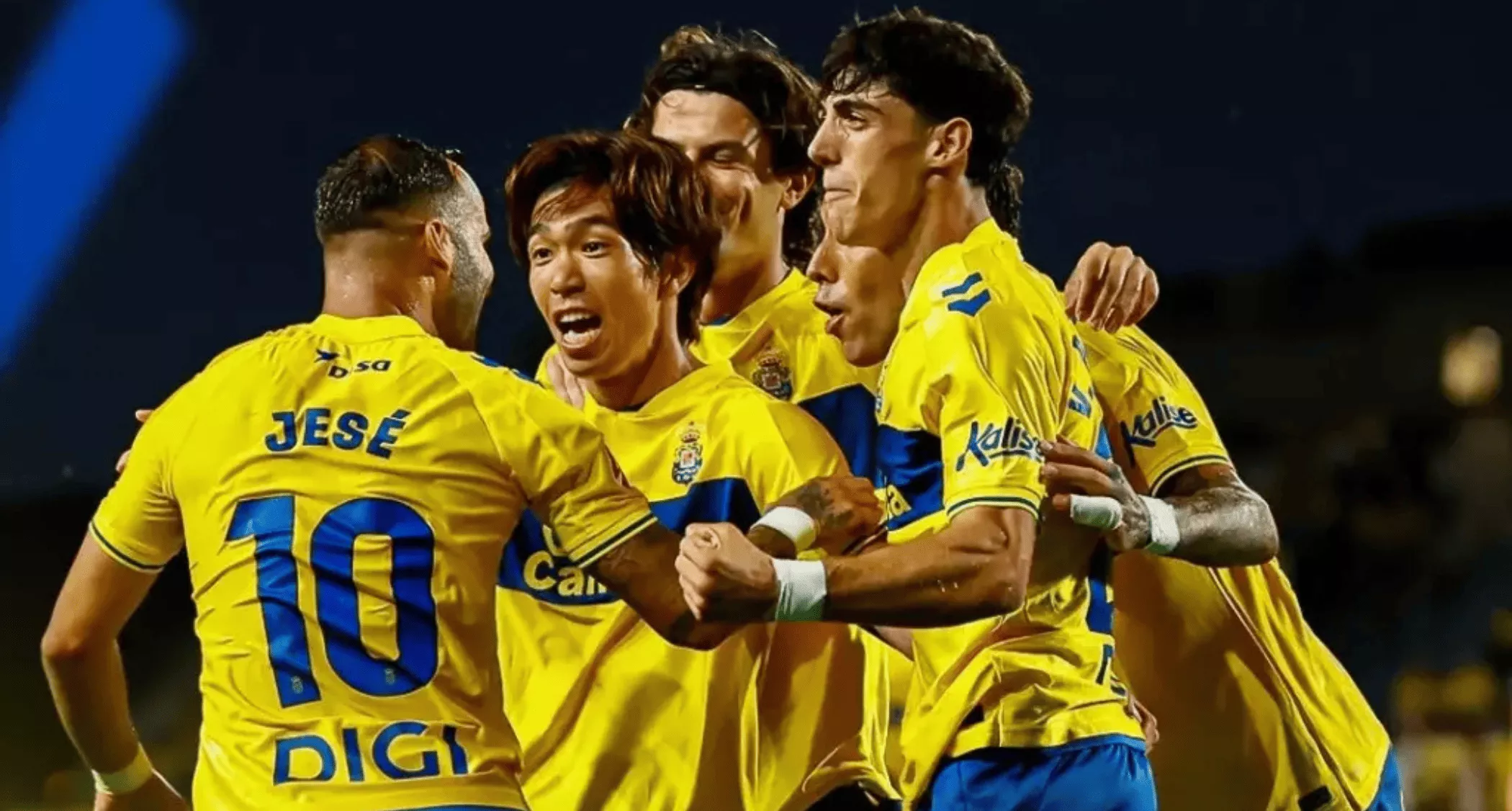 Jugadores de la Unión Deportiva celebran un gol esta temporada. / @UDLP