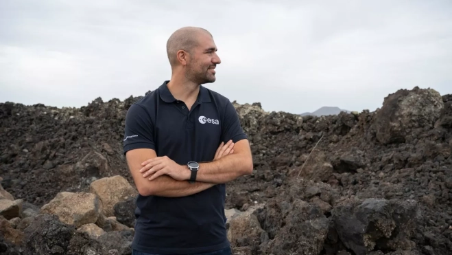 El astronauta español de la ESA, Pablo Álvarez, que se encuentra en Lanzarote / EFE - ADRIEL PERDOMO El astronauta español de la ESA, Pablo Álvarez, que se encuentra en Lanzarote / EFE - ADRIEL PERDOMO