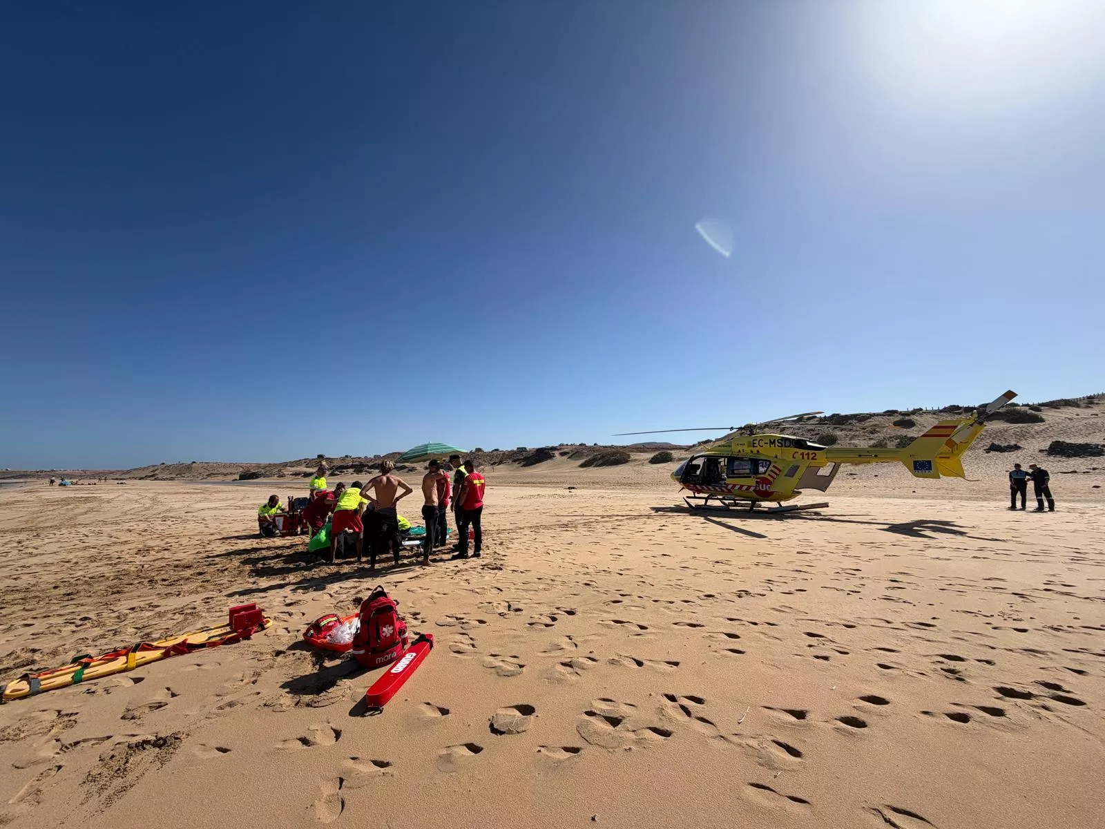 Accidente de surf en La Oliva. AH