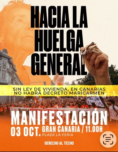 Cartel de la manifestación de este sábado en la capital grancanaria. CEDIDA