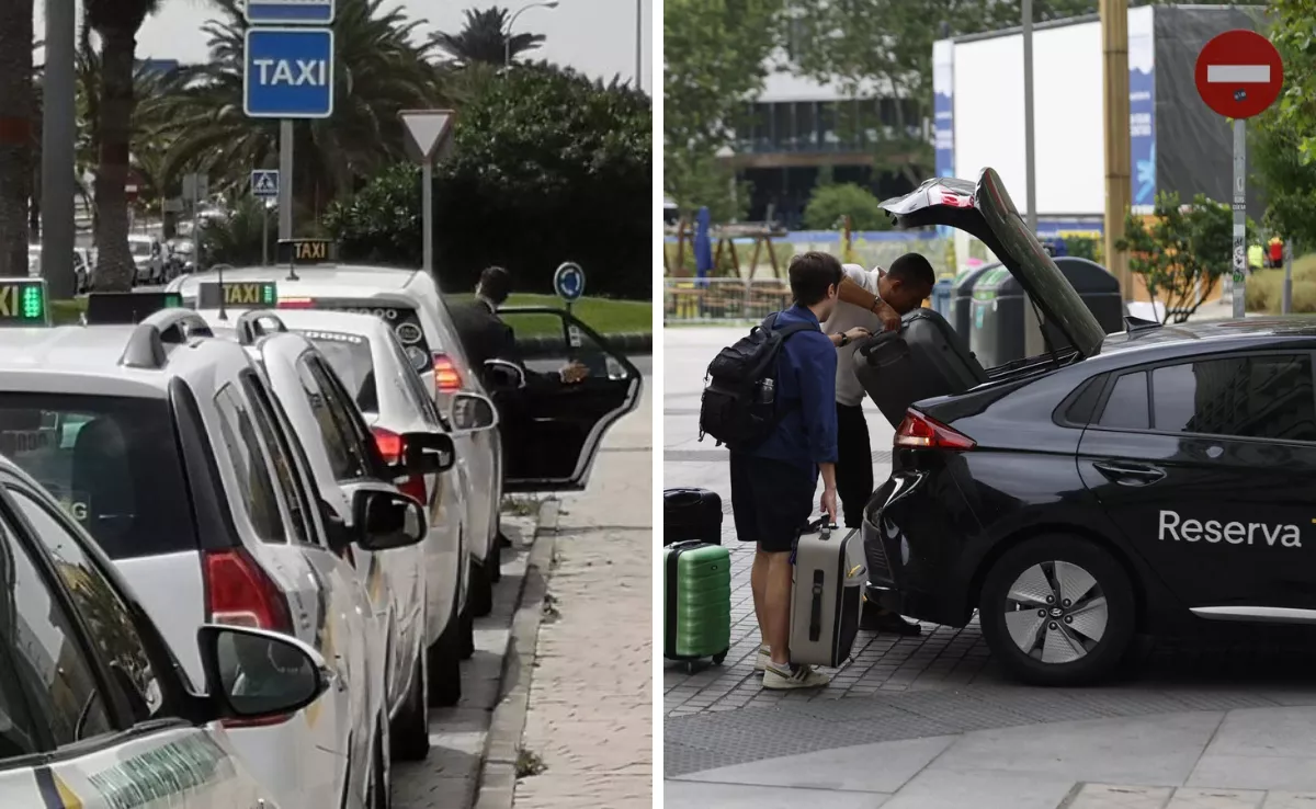 El sector del taxi seguirá negociando para limitar los VTC en Canarias / MONTAJE AH