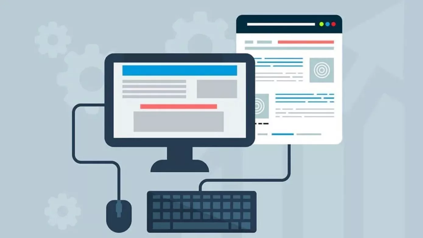 Imagen conceptual de diseño y desarrollo de páginas web