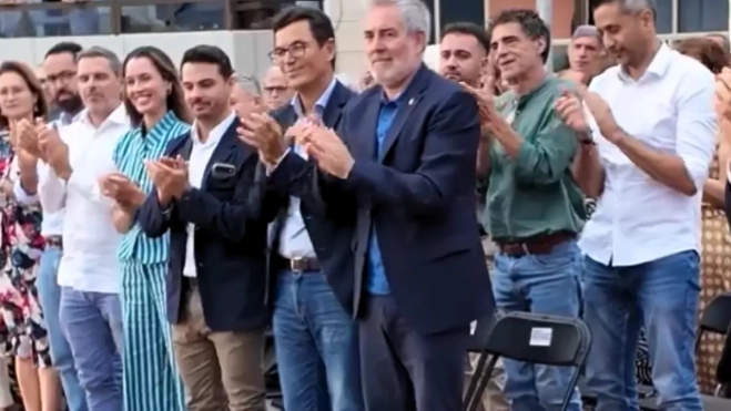 Miembros de CC durante la presentación de Marcial Morales como candidato de Primero Canarias al Ayuntamiento de Las Palmas de Gran Canaria / MUNICIPALISTAS PRIMERO CANARIAS 