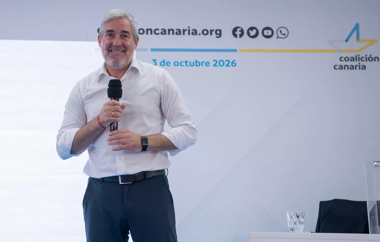 Fernando Clavijo, durante el acto del Consejo Político Nacional de Coalición Canaria en el que fue proclamado candidato a la Presidencia de Canarias en 2027. / CC