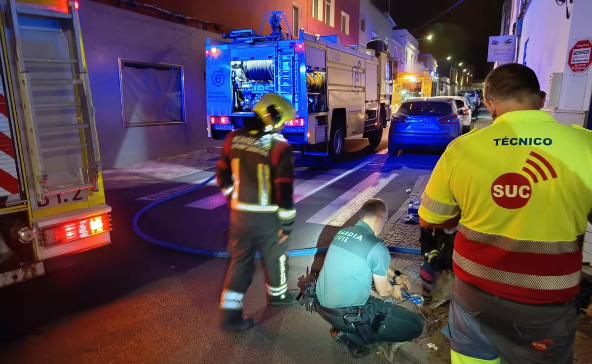 Intervención en un incendio en una vivienda de Arinaga / CEDIDA