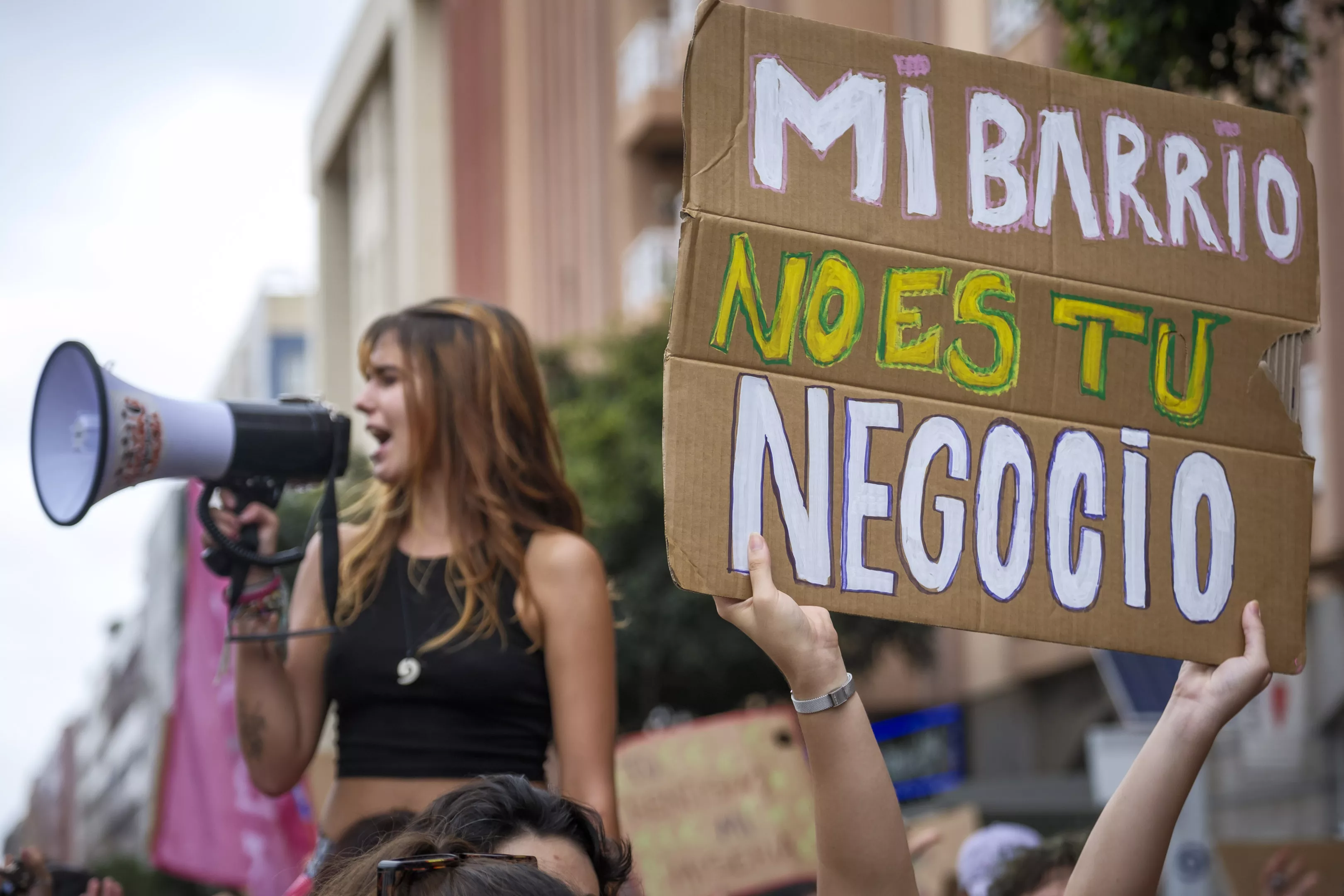 Manifestación por la vivienda en Las Palmas de Gran Canaria. / ÁNGEL G. MEDINA