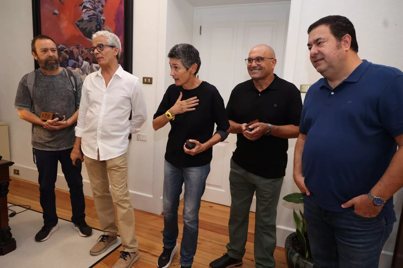 Algunos de los fotógrafos reconocidos por el Parlamento de Canarias. AH