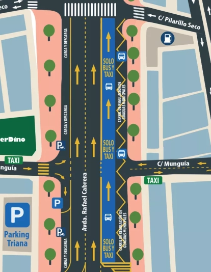 Mapa de los cortes de emalsa en Rafael Cabrera. EMALSA