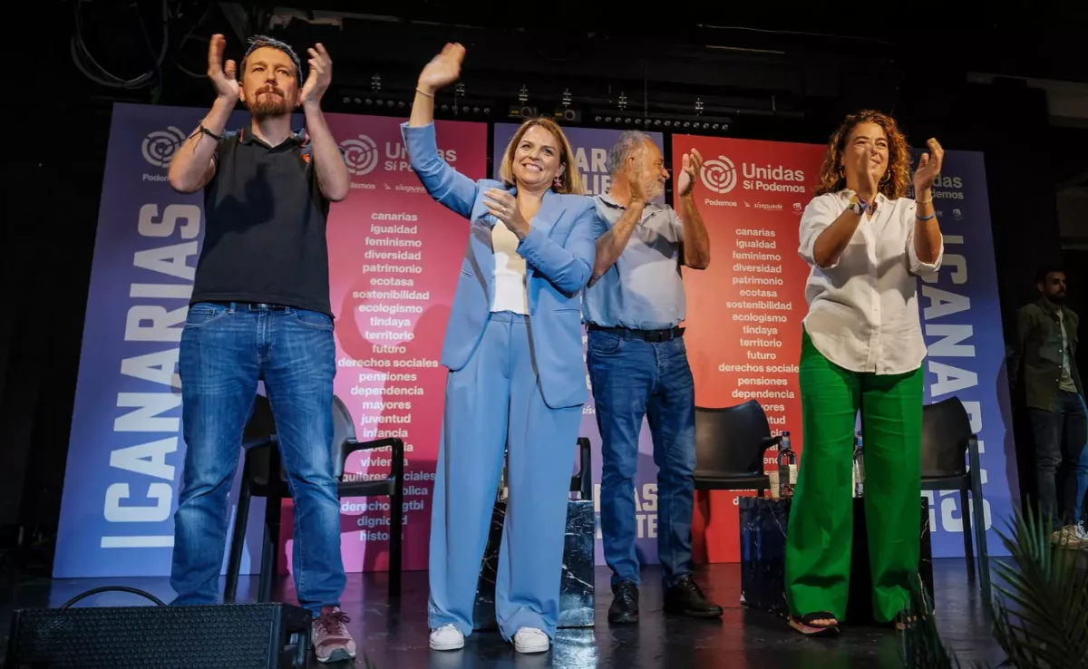 Pablo Iglesias durante un mitin en Las Palmas en 2023 / EFE - ÁNGEL MEDINA G.