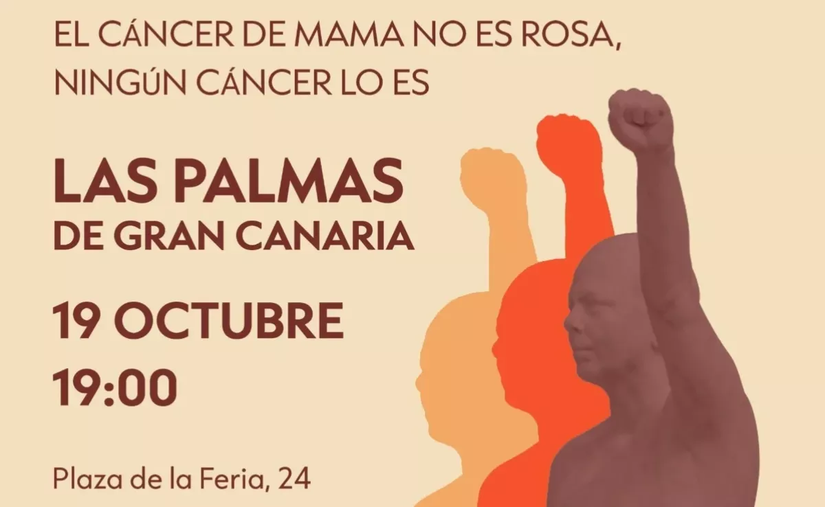 Imagen del cartel de la concentración “El cáncer de mama no es rosa. Ningún cáncer lo es”./ CEDIDA