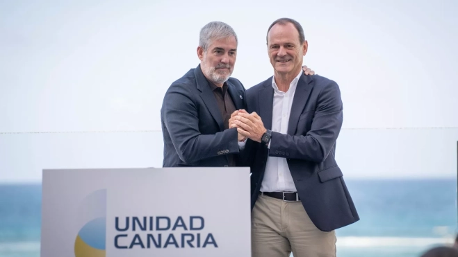 Fernando Clavijo (i) y Óscar Hernández (d)./ CEDIDA Fernando Clavijo (i) y Óscar Hernández (d)./ CEDIDA