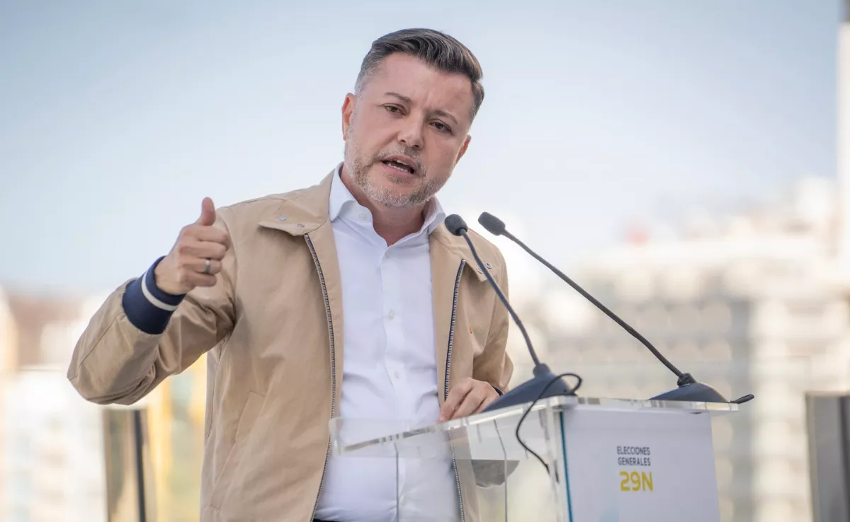 Teodoro Sosa durante la presentación de Unidad Canaria./ CEDIDA