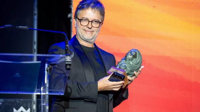 Juan Carlos Fresnadillo, premiado con el Guayarmina de Honor en el FIC Gáldar 2026./ CEDIDA Juan Carlos Fresnadillo, premiado con el Guayarmina de Honor en el FIC Gáldar 2026./ CEDIDA