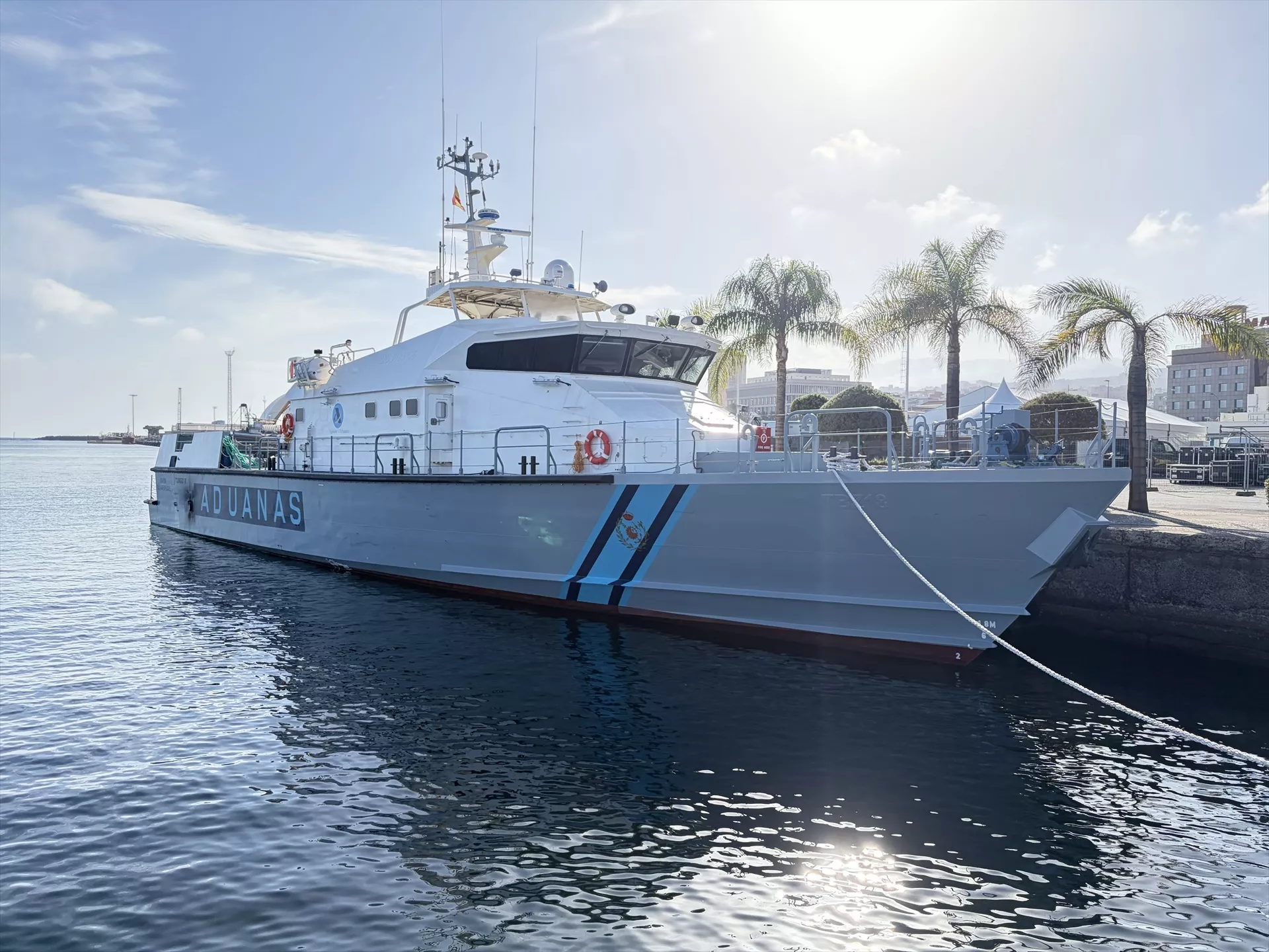 El buque 'Torgo II' tendrá su base en el puerto de Santa Cruz de Tenerife. AGENCIA TRIBUTARIA