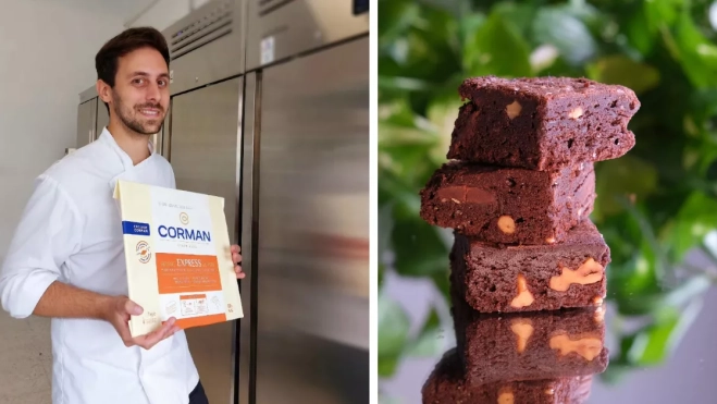 Flavio de Stefano, junto a unos de sus postres. / REDES