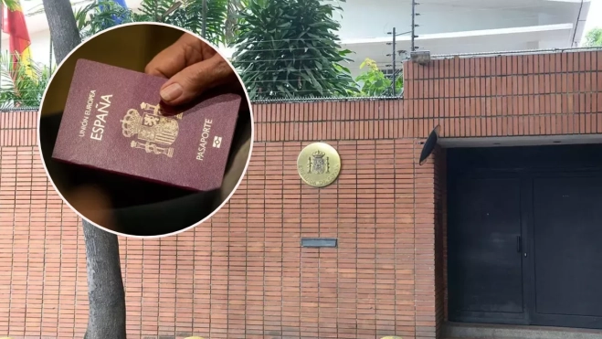 Imagen de la sede de la Quinta Marmolejo y un pasaporte español / AH