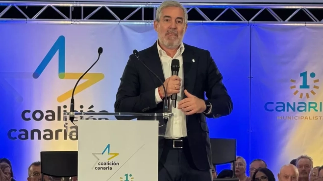 Imagen de Fernando Clavijo durante el acto en el Centro Sociocultural de Argana Baja / AH Imagen de Fernando Clavijo durante el acto en el Centro Sociocultural de Argana Baja / AH
