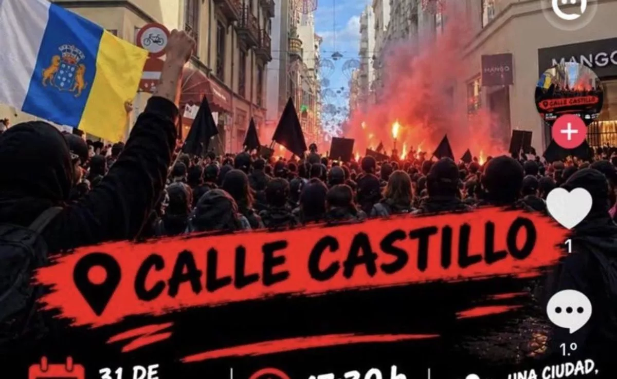 Imagen del llamamiento a concentración en calle de El Castillo, en Santa Cruz de Tenerife|REDES