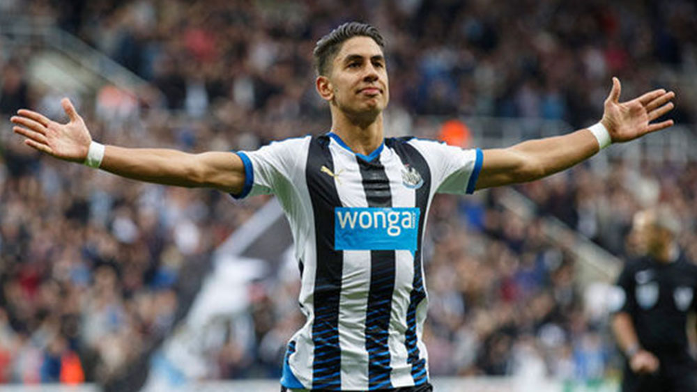 Ayoze Pérez, Newcastle, celebra un gol